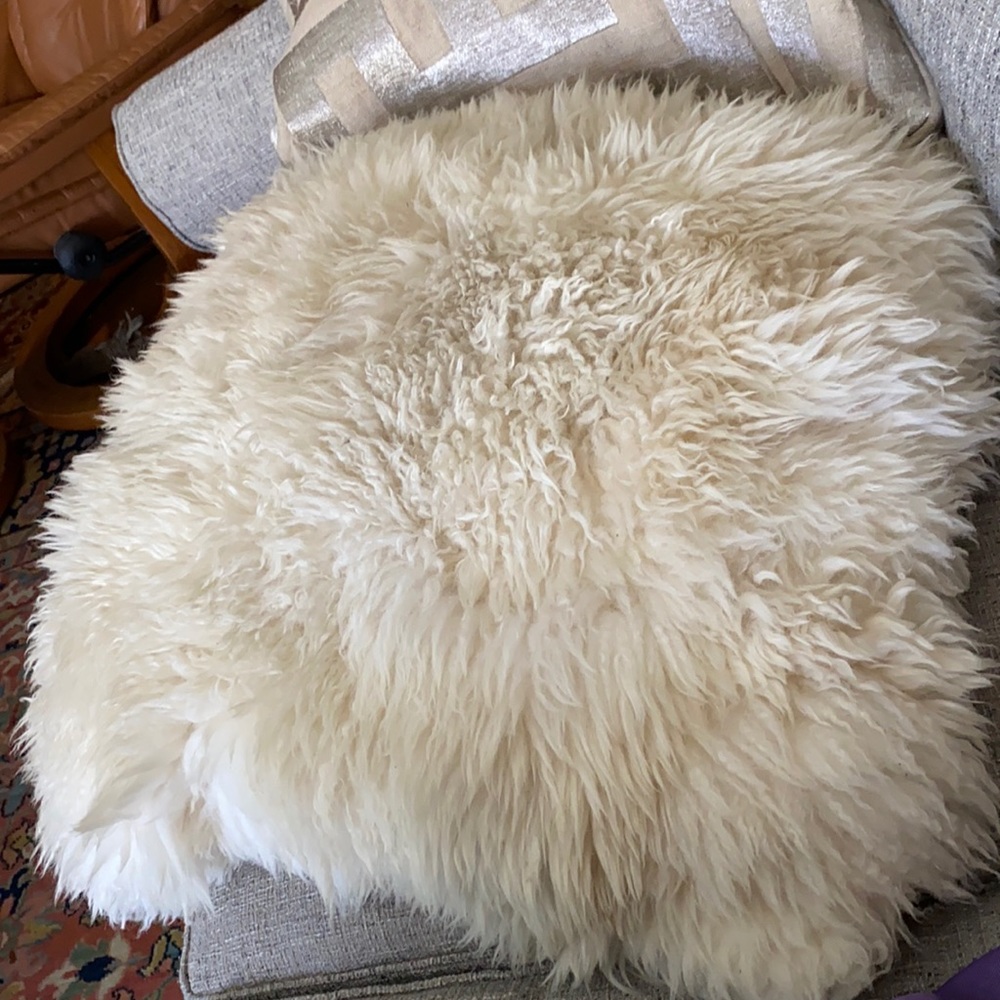 Real curly wool pillowcase.